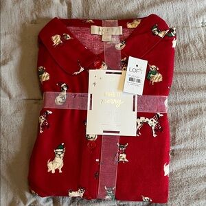 LOFT Red Dog Print Pajama Set